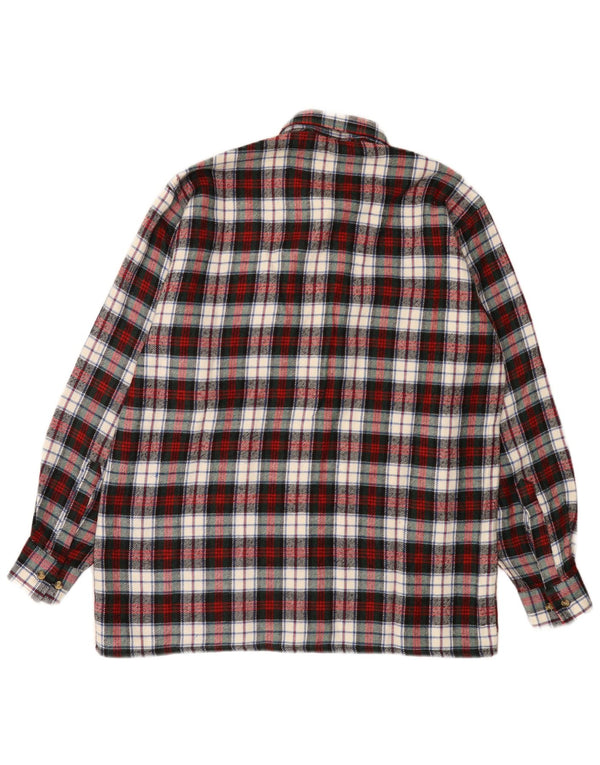 Follie Mens Flannel Shirt Large Red Check Wool