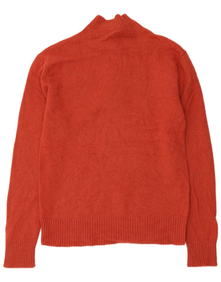 Timberland Suéter tipo jersey con cremallera y cuello para hombre de lana de cordero naranja grande