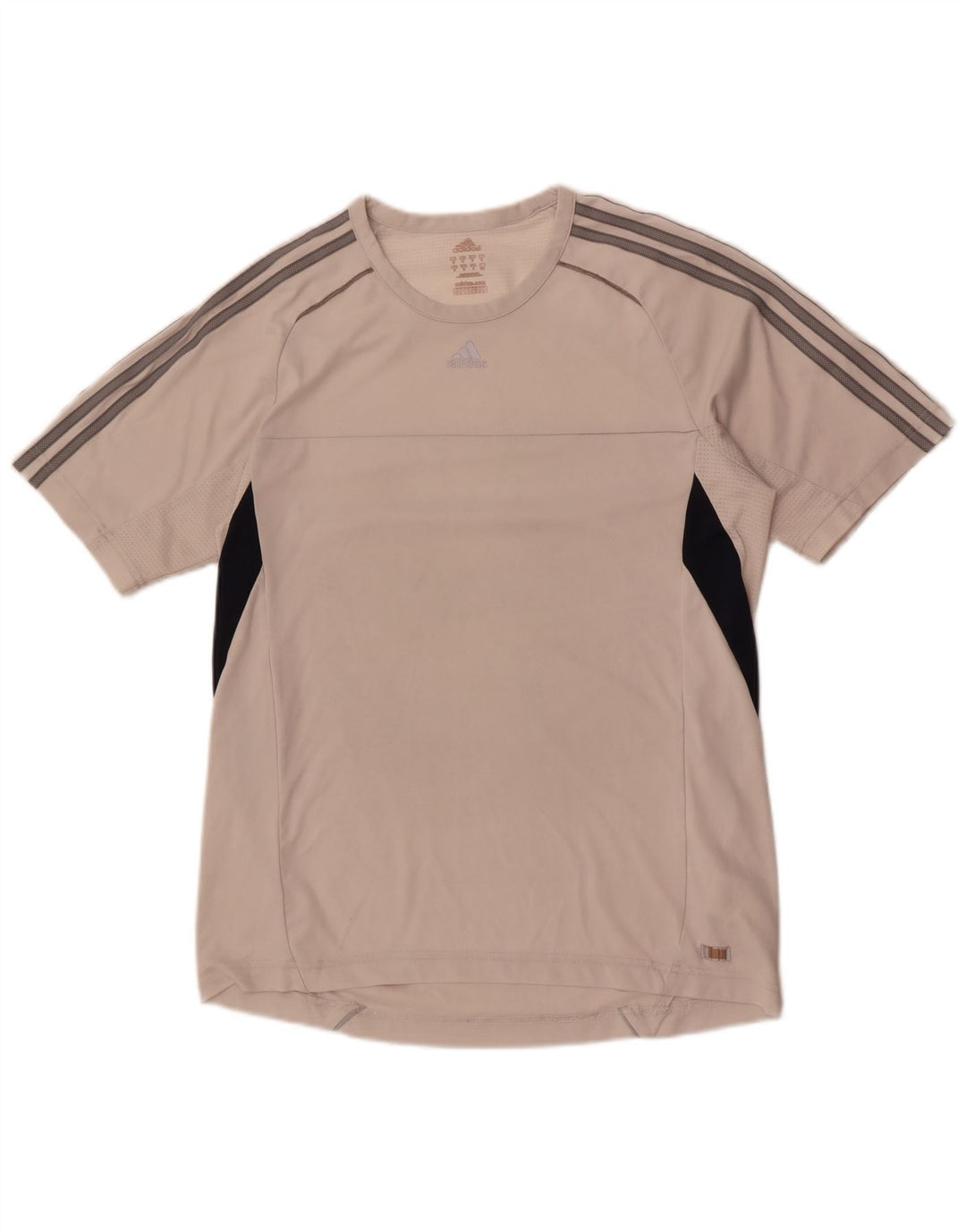 Adidas Hombre Climacool Camiseta Top Medio Blanco Colorblock Poliéster