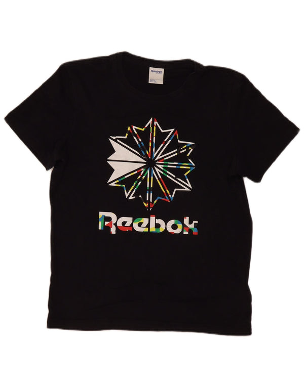 REEBOK Camiseta gráfica para hombre Top Medium Black Cotton
