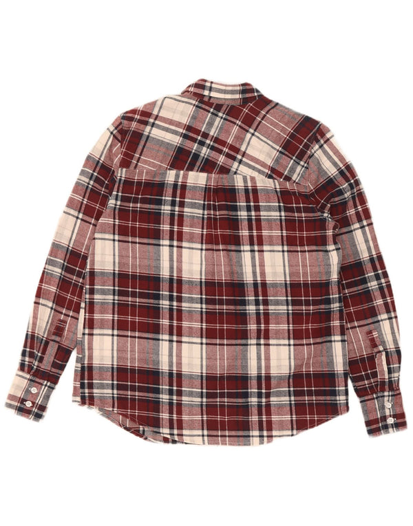Mustang Camisa de franela para mujer EU 34 XS Algodón a cuadros burdeos