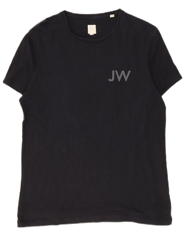 Jack Wills - Camiseta gráfica para hombre, talla pequeña, algodón negro