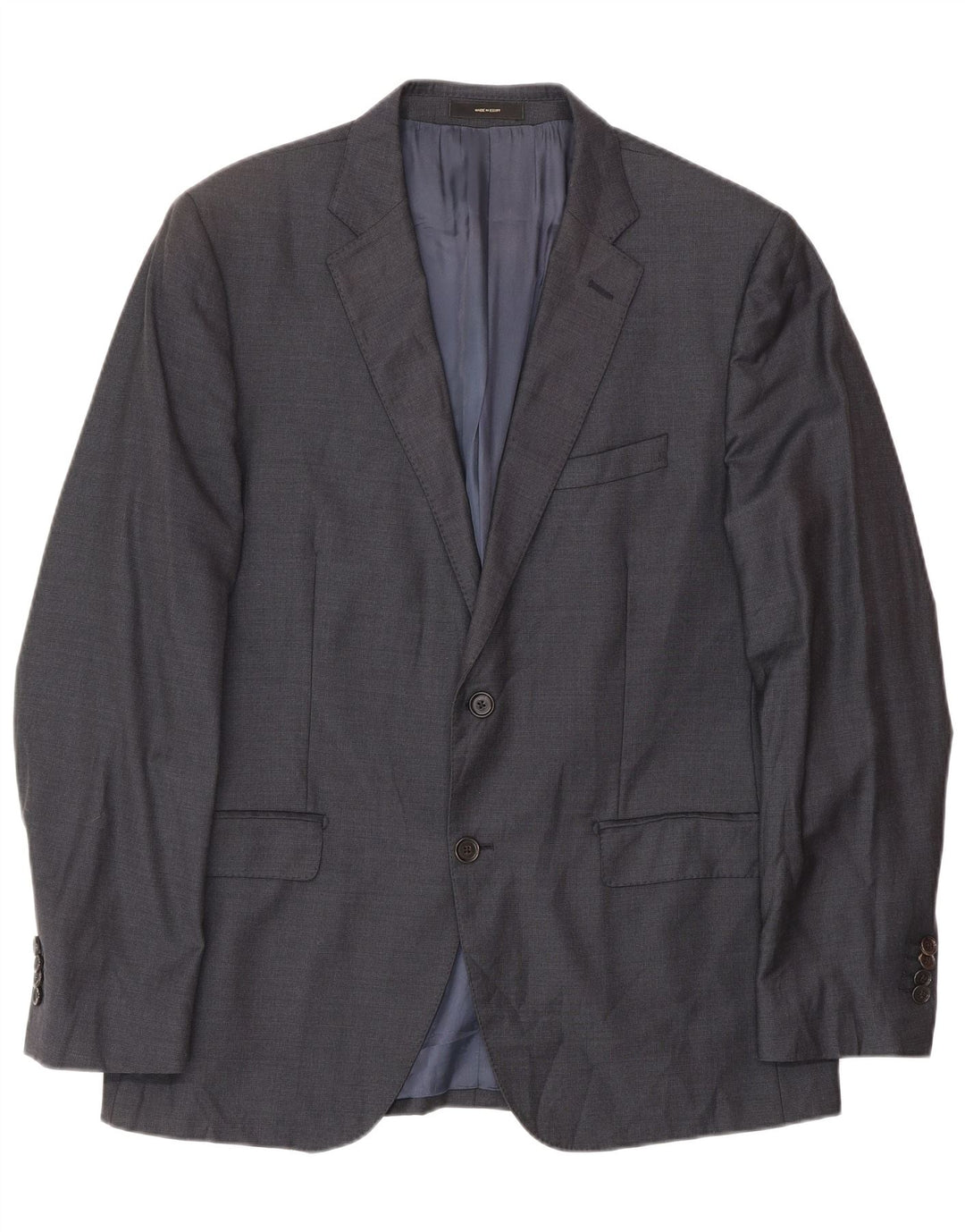 MASSIMO DUTTI Chaqueta tipo blazer de 2 botones para hombre EU 52 Large Lana azul marino