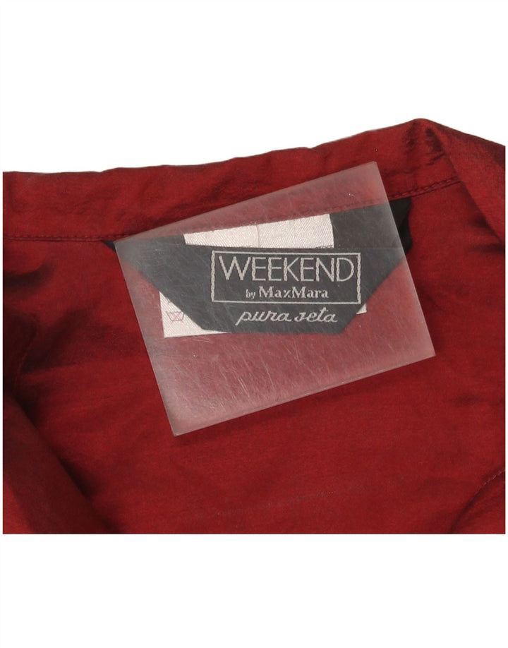 Max Mara Blusa de manga corta para mujer Weekend IT 42 Medium Borgoña