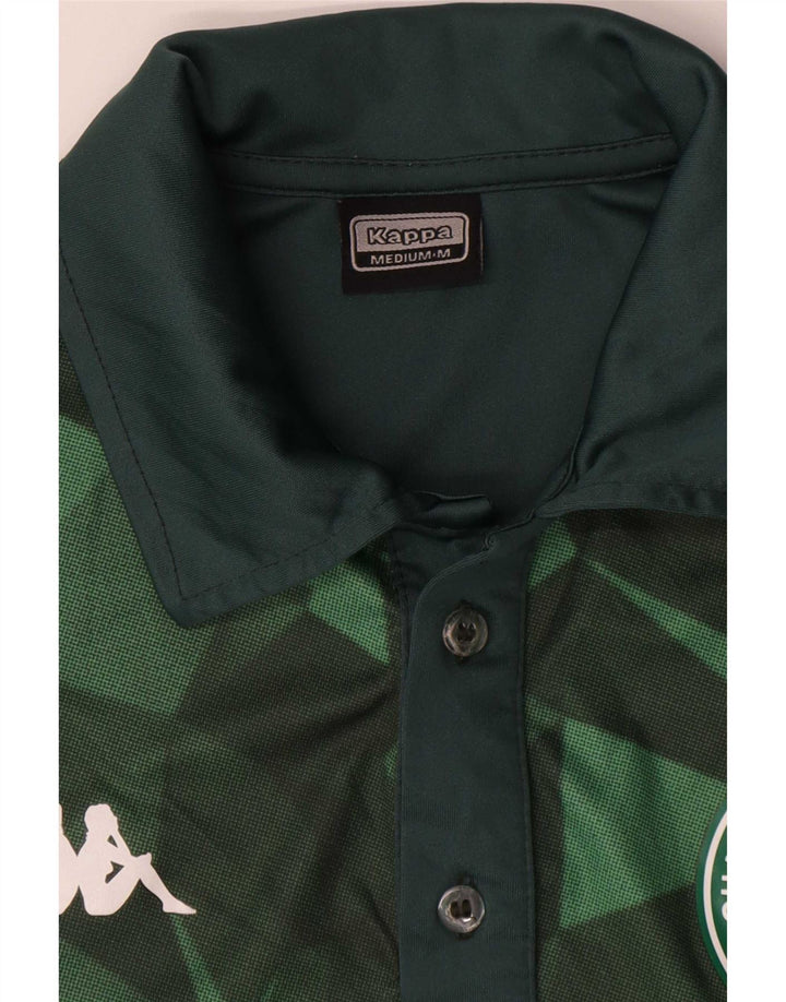 Kappa Hombre Polo Gráfico Poliéster Color Block Verde Medio