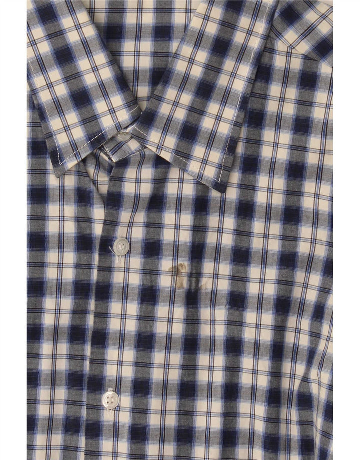 Camisa de hombre Naracamicie de algodón a cuadros azul marino mediano