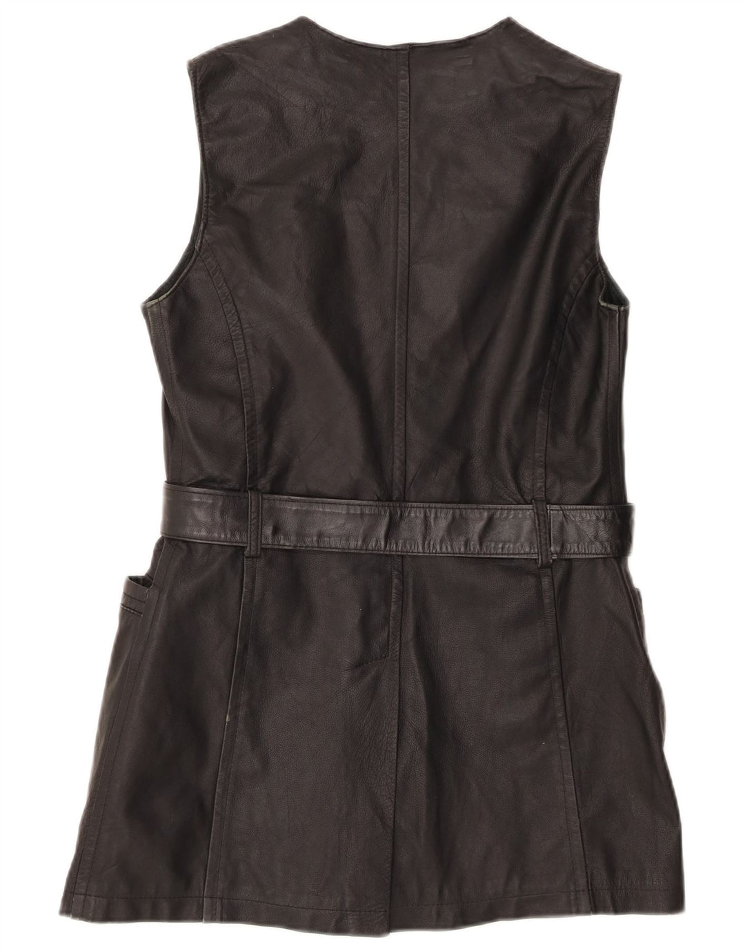 Chaleco de cuero para mujer Oltremoda IT 42 Cuero negro mediano