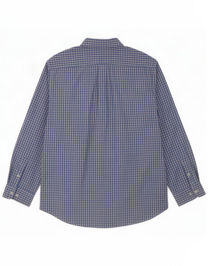 Camisa Benetton Hombre Azul Medio Algodón Cuadros