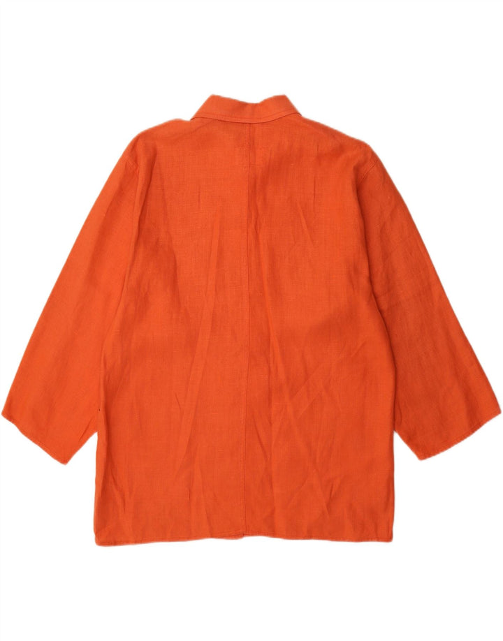 Penny Black - Chaqueta tipo blazer para mujer, 5 botones, talla 40, lino naranja mediano