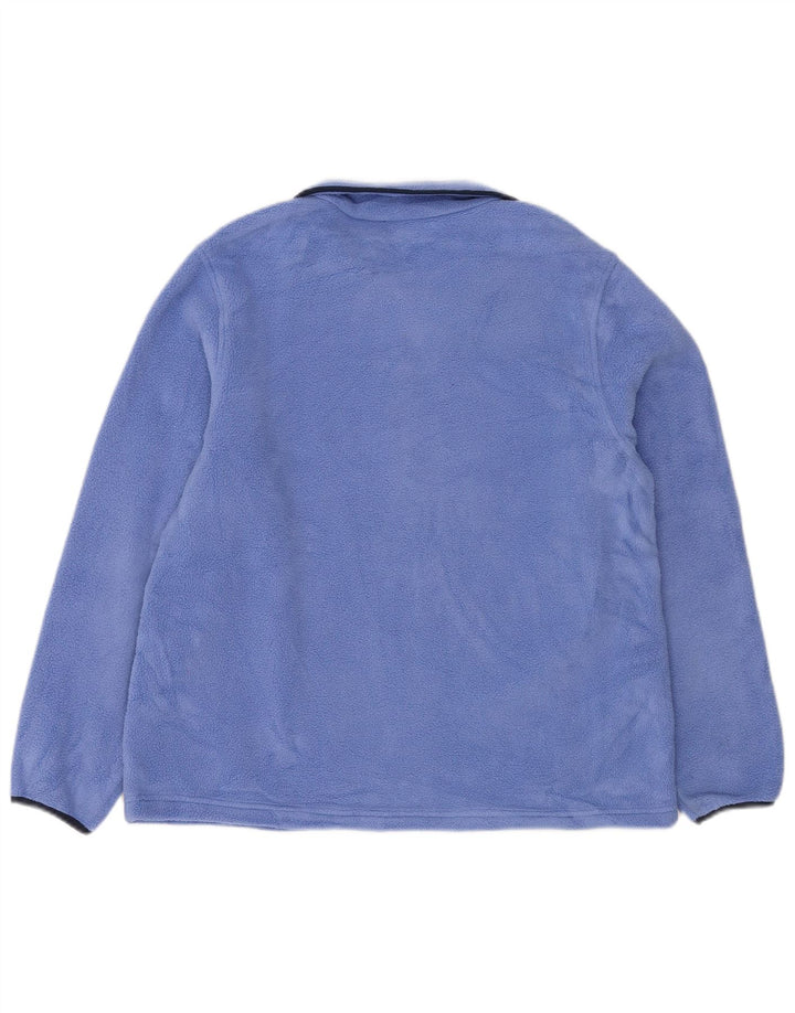 L.L.BEAN Jersey polar con cuello y botones para mujer UK 44 Poliéster azul medio