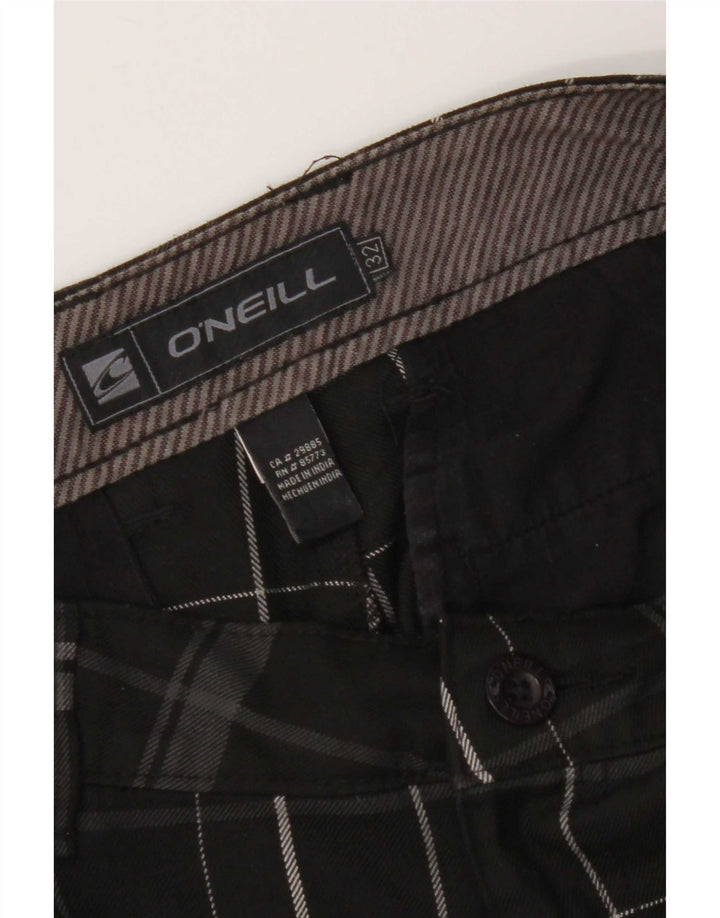 Pantalones cortos chinos O'Neill para mujer W32 Poliéster a cuadros negros medianos