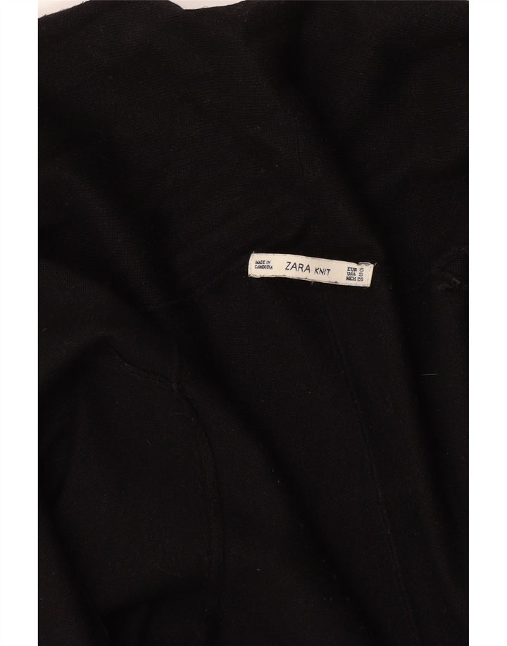 Zara Mujer Cárdigan Abierto Suéter UK 8 Small Negro