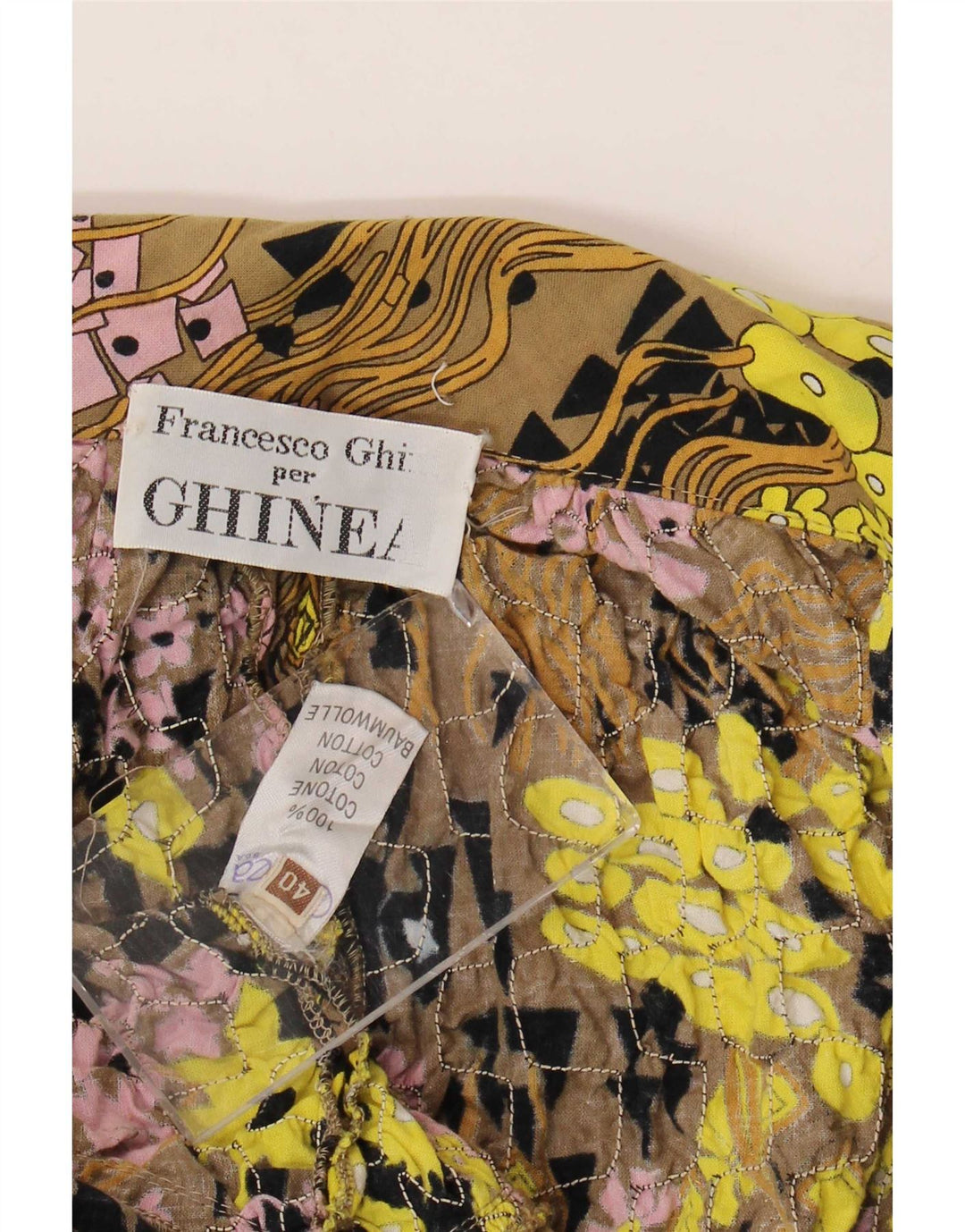 Vintage mujer crop wrap camisa blusa EU 40 medio multicolor floral