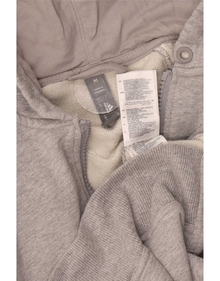 Adidas - Sudadera con capucha y cremallera para hombre, algodón gris medio