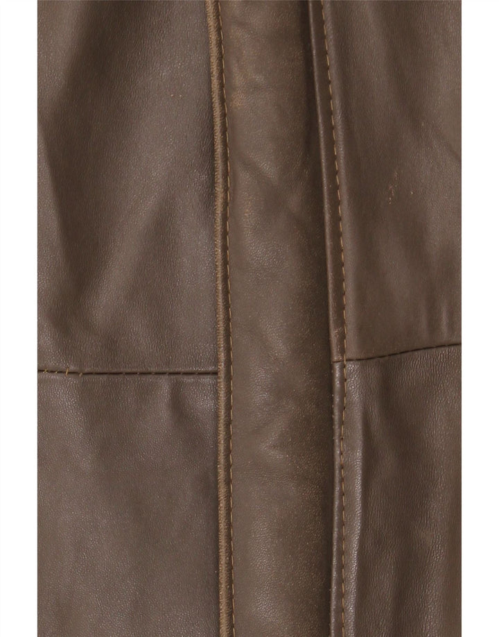 Chaqueta de cuero militar vintage para hombre IT 52 XL Marrón