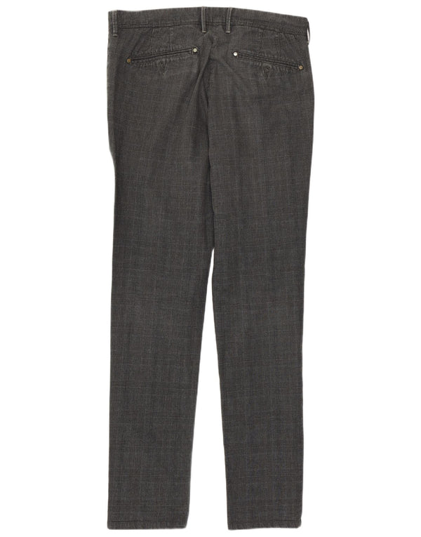 Pantalones chinos ajustados para hombre Rifle W30 L32 Algodón de pata de gallo gris