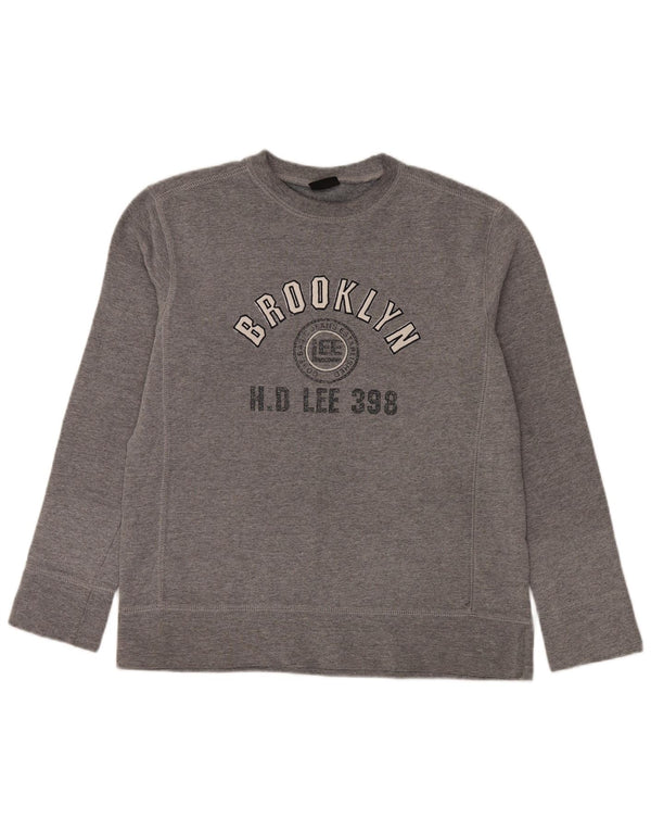 Lee Hombre Brooklyn Graphic Sudadera Jumper Gris Medio