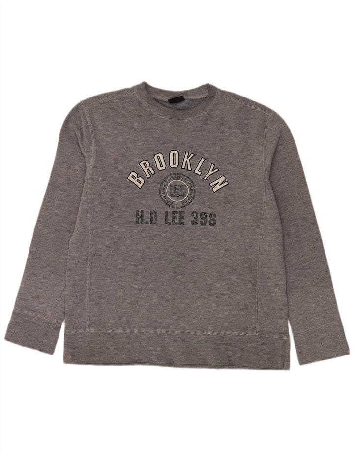 Lee Hombre Brooklyn Graphic Sudadera Jumper Gris Medio