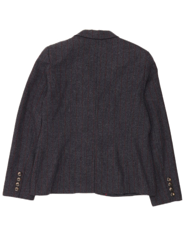 Crew Clothing Chaqueta tipo blazer de 2 botones para mujer Reino Unido 40 Grande Lana gris a rayas