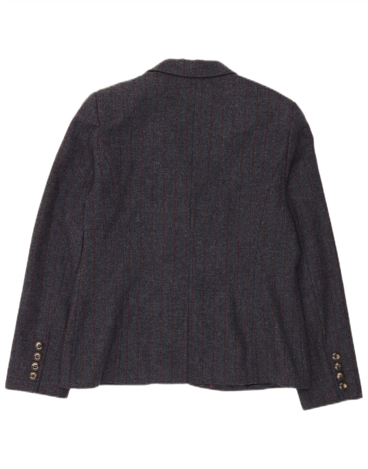 Crew Clothing Chaqueta tipo blazer de 2 botones para mujer Reino Unido 40 Grande Lana gris a rayas