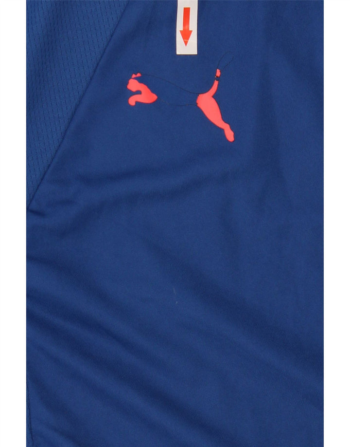 PUMA Camiseta para hombre Top Large Blue Colourblock Poliéster