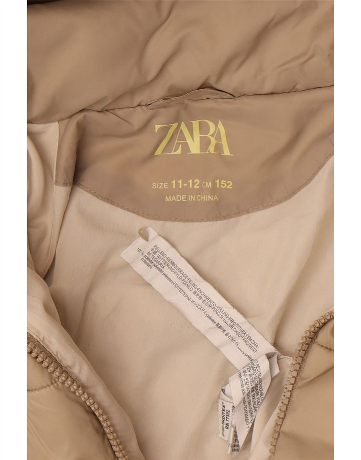 Zara Anorak Niña Capucha 11-12 Años Beige Poliéster
