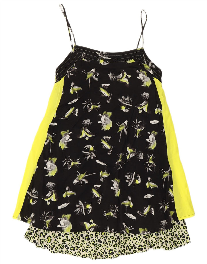 Zara Vestido lencero con estampado abstracto para mujer UK 8 Small Multicolor