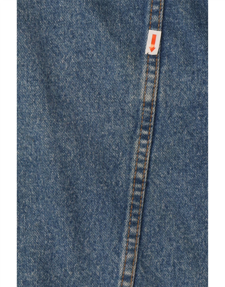 Vintage mujer chaqueta de mezclilla de gran tamaño Reino Unido 14 algodón azul medio