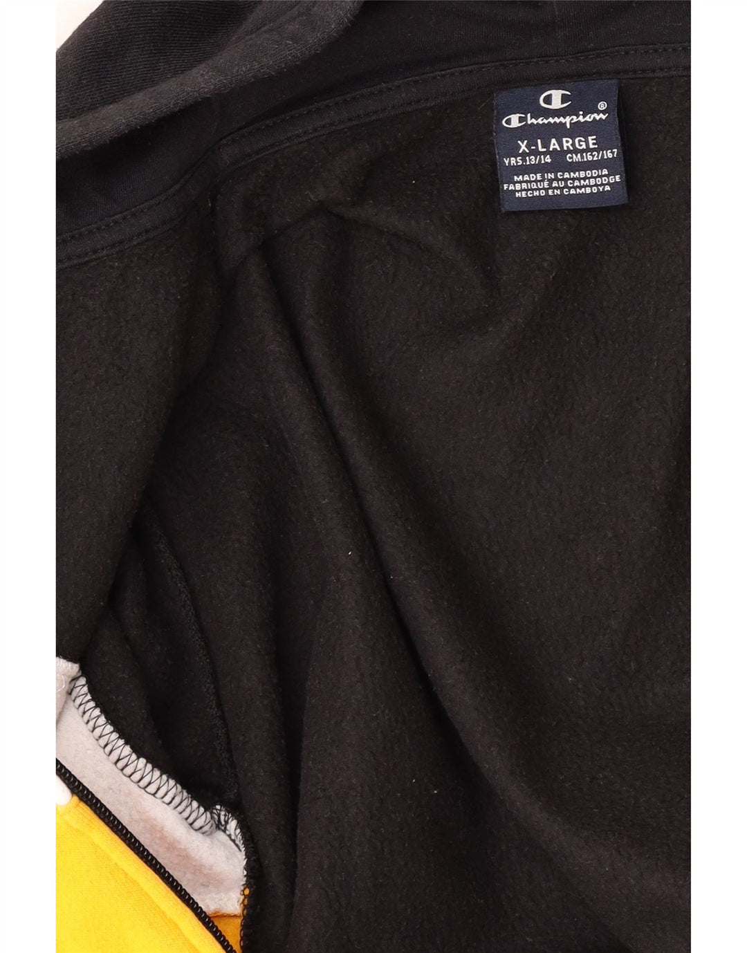 CHAMPION Suéter con capucha y cremallera para niños 13-14 años XL Azul marino Colorblock