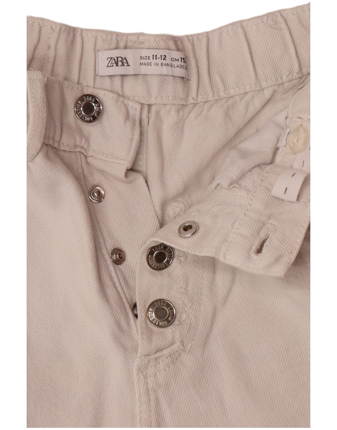 Zara Shorts Vaqueros Niña 11-12 Años W24 Blanco