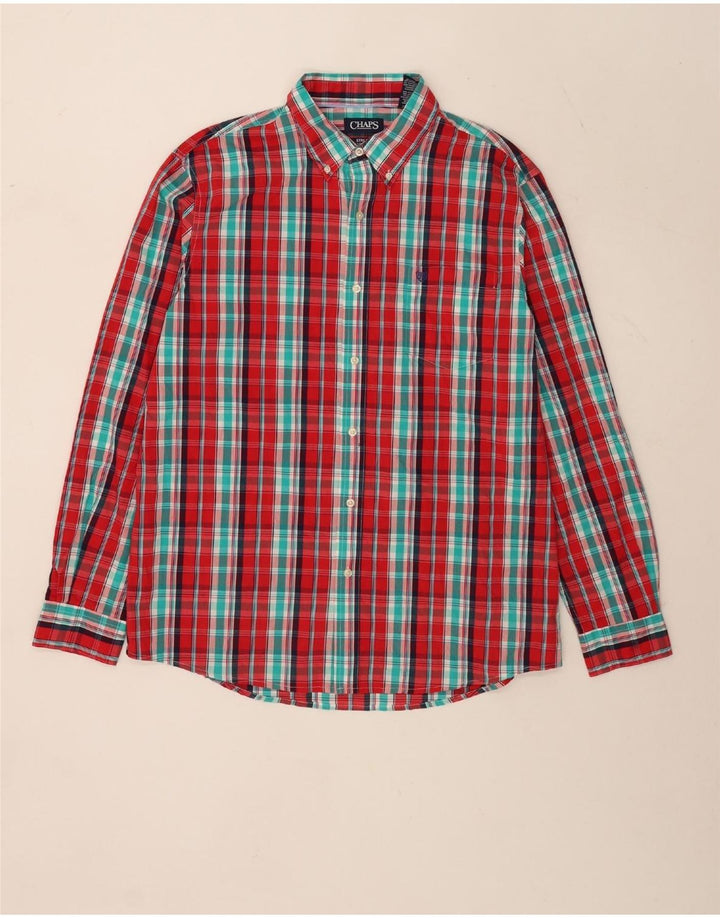 Chaps Camisa elástica de corte regular para hombre XL Algodón a cuadros rojos