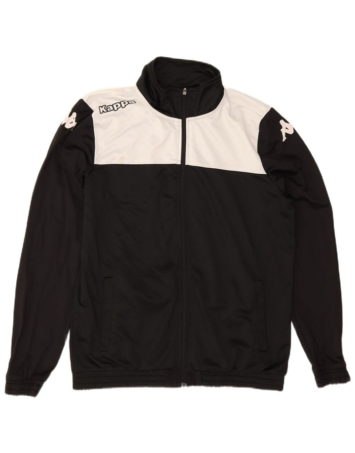 Kappa Mens Graphic Chándal Top Chaqueta Grande Negro Colorblock Poliéster