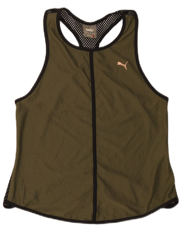 Puma Mujer Chaleco Top UK 12 Medio Caqui Colorblock Poliéster