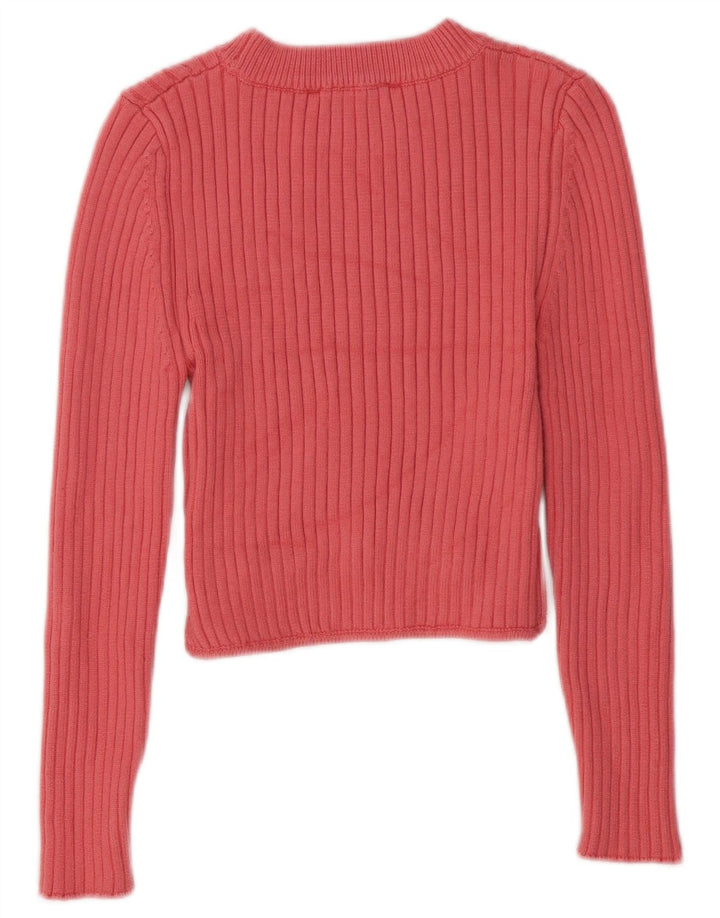 Zara Mujer Top Manga Larga UK 44 Grande Viscosa Rosa
