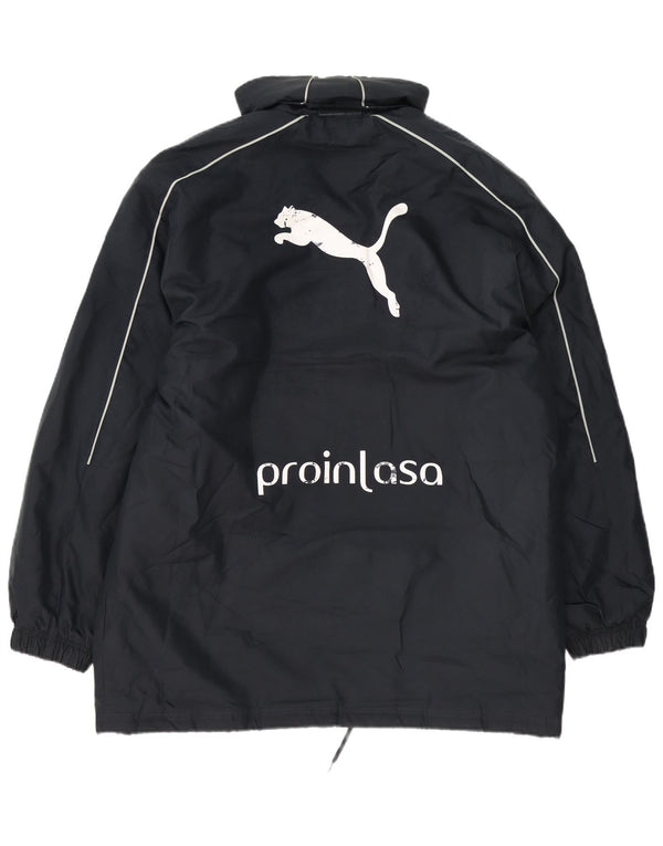 Puma Abrigo acolchado holgado gráfico para hombre UK 38 Medium Azul marino Nylon Deportes