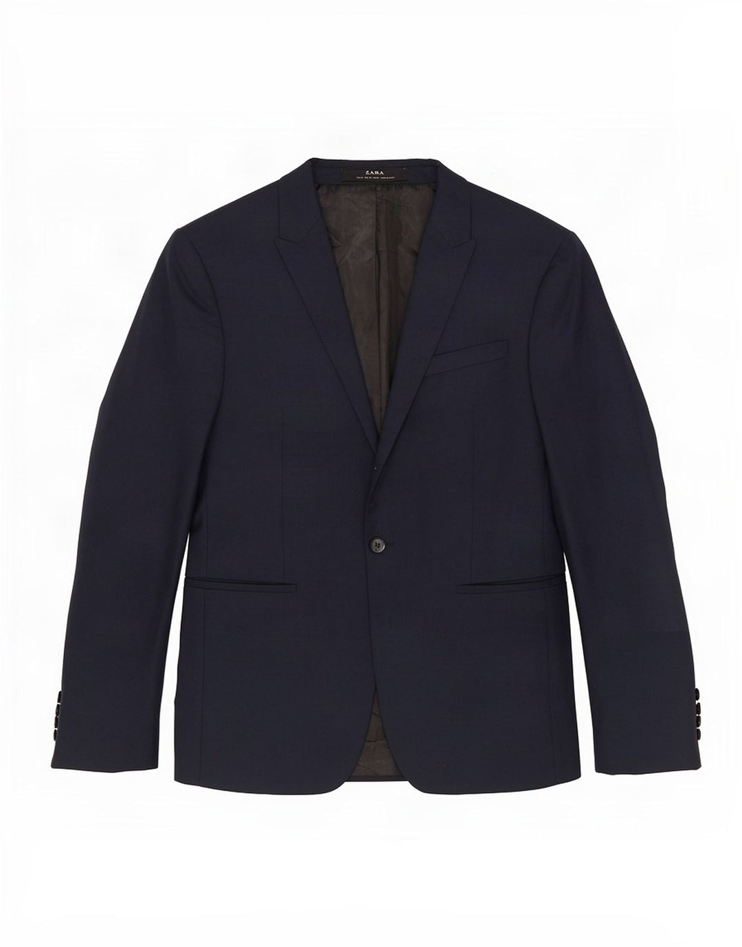 Zara Chaqueta tipo blazer con 1 botón para hombre EU 48 Azul marino mediano