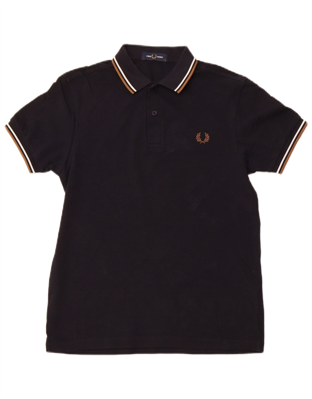 FRED PERRY Polo para hombre pequeño algodón azul marino