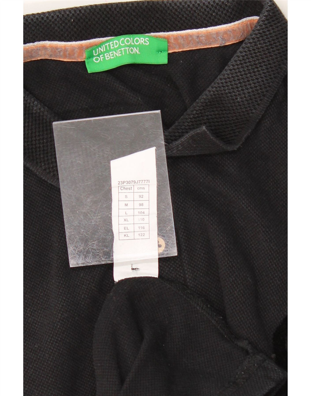 BENETTON Mens Polo Shirt Medium Black Cotton Vintage Benetton and Second-Hand Benetton from Messina Hembry 