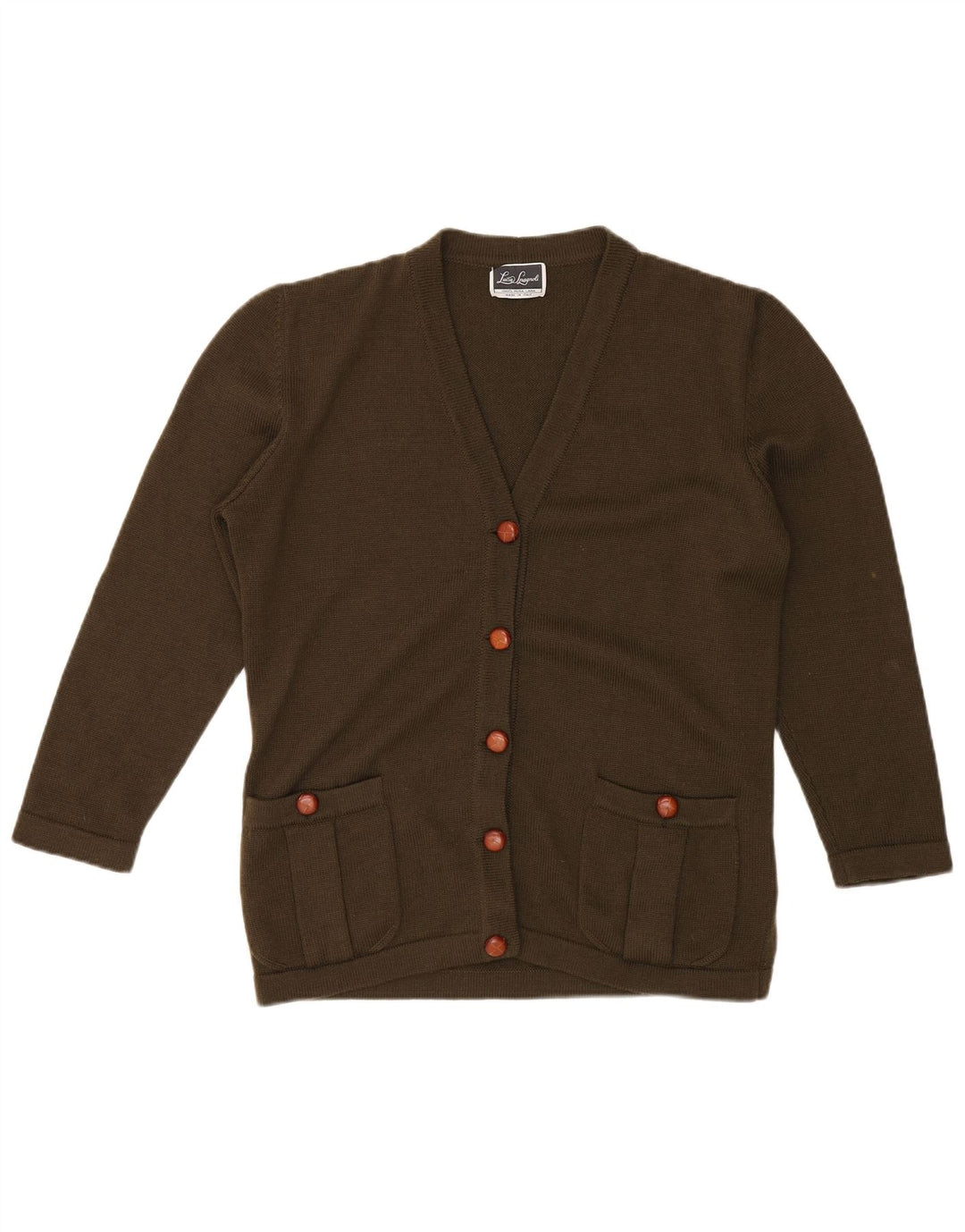 LUISA SPAGNOLI Suéter Cárdigan para Mujer UK 18 XL Lana Caqui