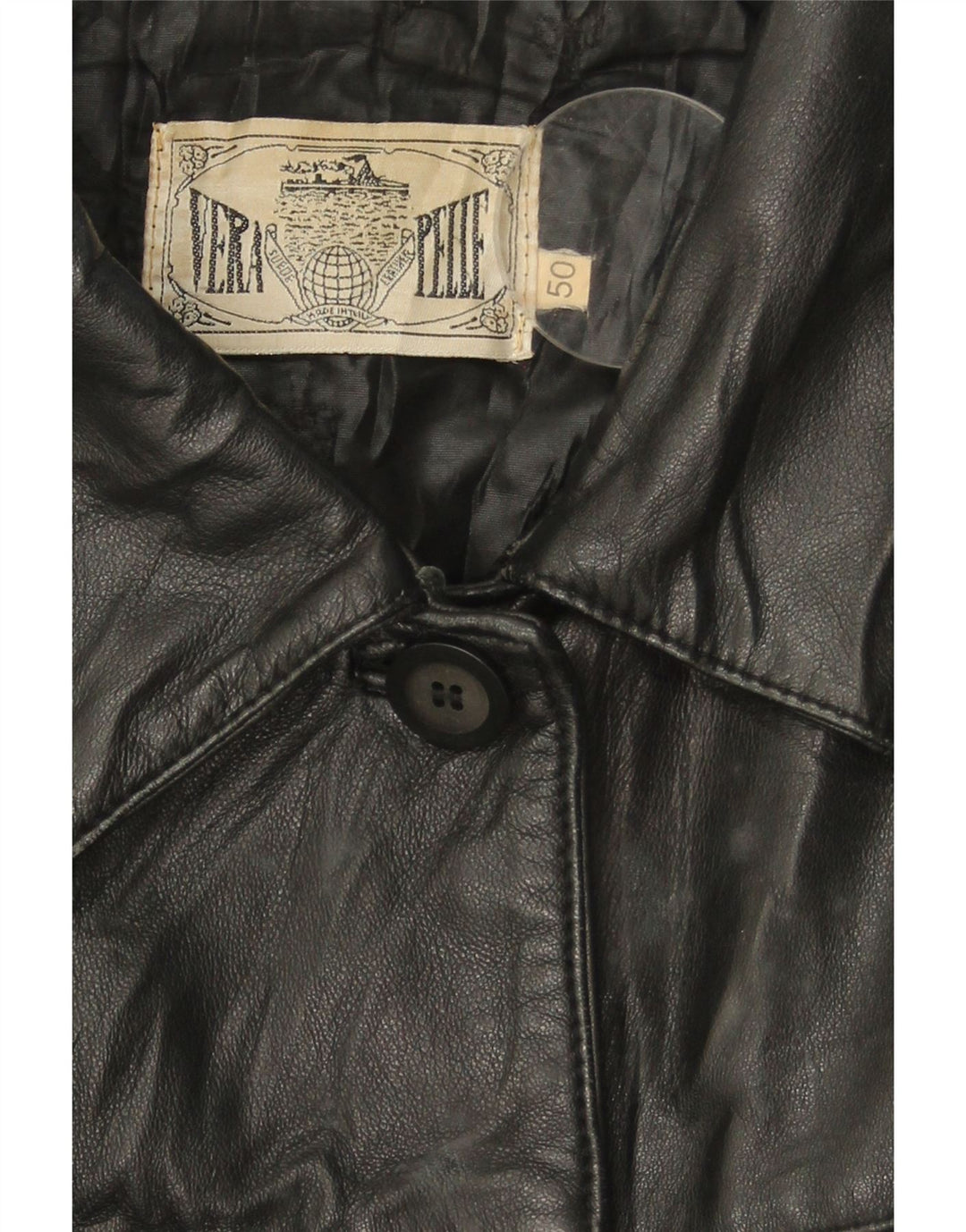VINTAGE Womens Leather Jacket IT 50 XL Black Leather Vintage Vintage and Second-Hand Vintage from Messina Hembry 