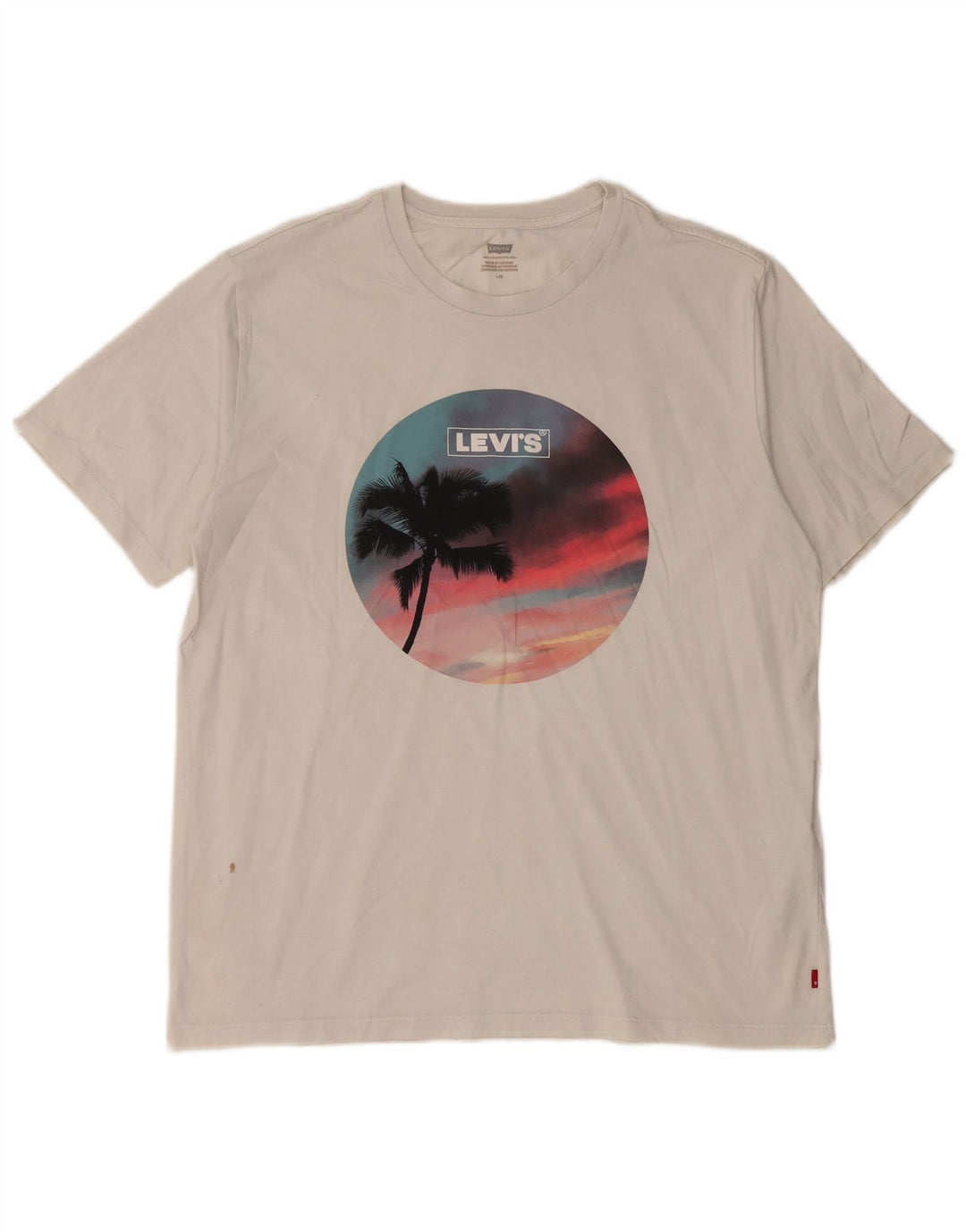 LEVI'S Camiseta gráfica para hombre Top grande de algodón blanco roto