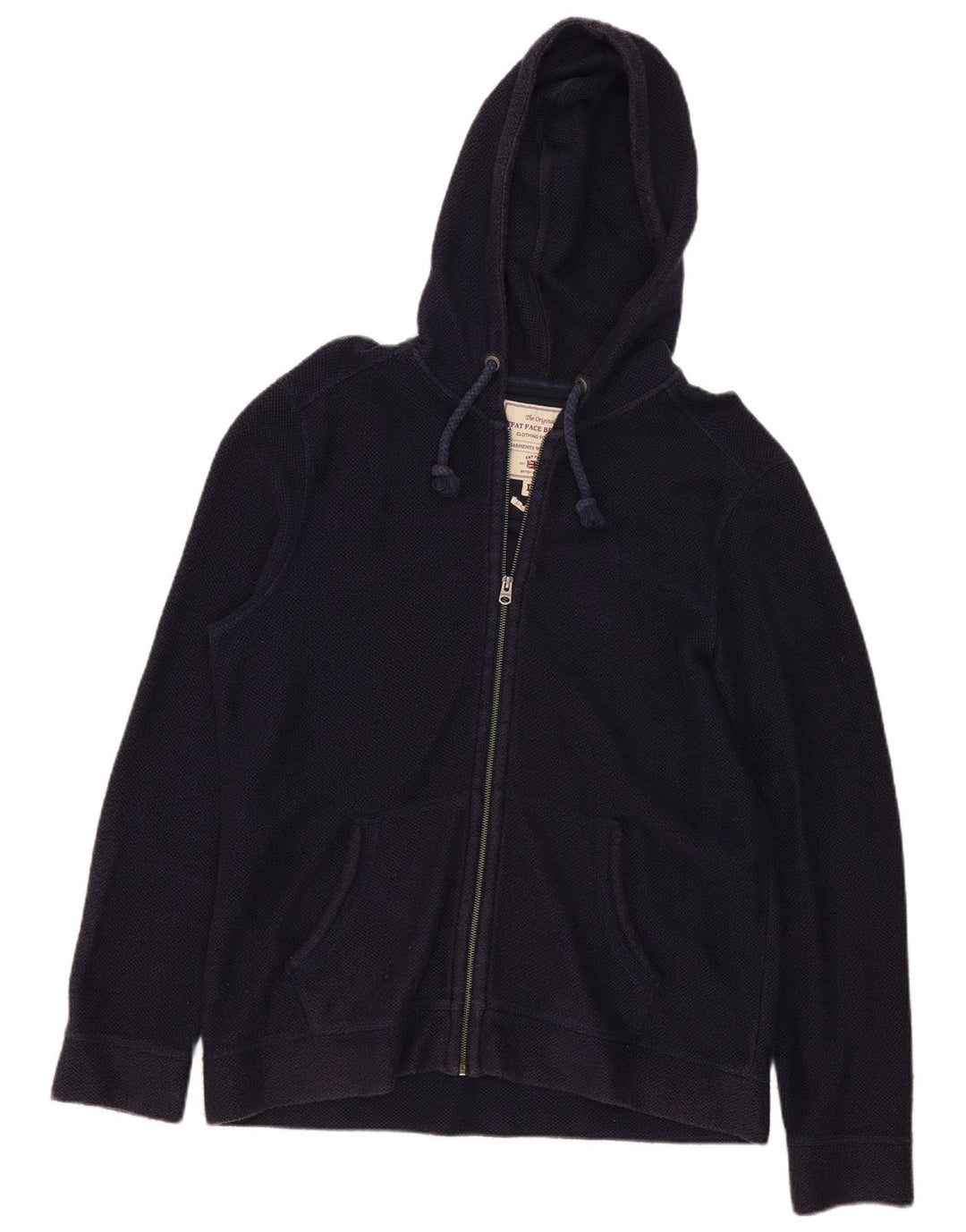 Fat Face Sudadera con capucha y cremallera para hombre, talla grande, algodón azul marino
