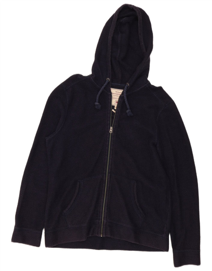 Fat Face Sudadera con capucha y cremallera para hombre, talla grande, algodón azul marino