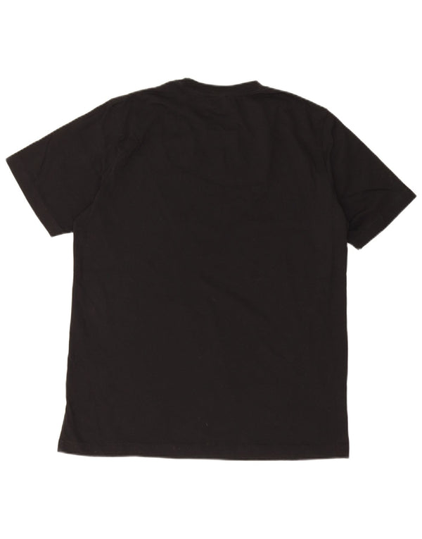Diesel Hombre Camiseta Gráfica Top Grande Algodón Negro