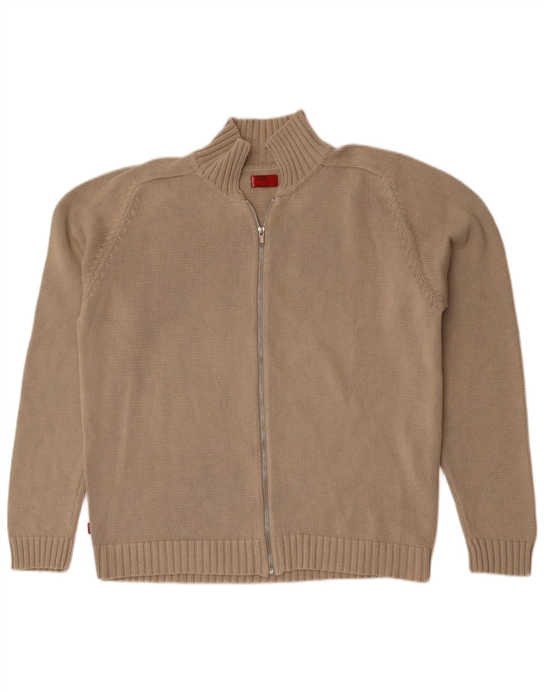 Levi's Cárdigan con cremallera completa para hombre XL Algodón beige