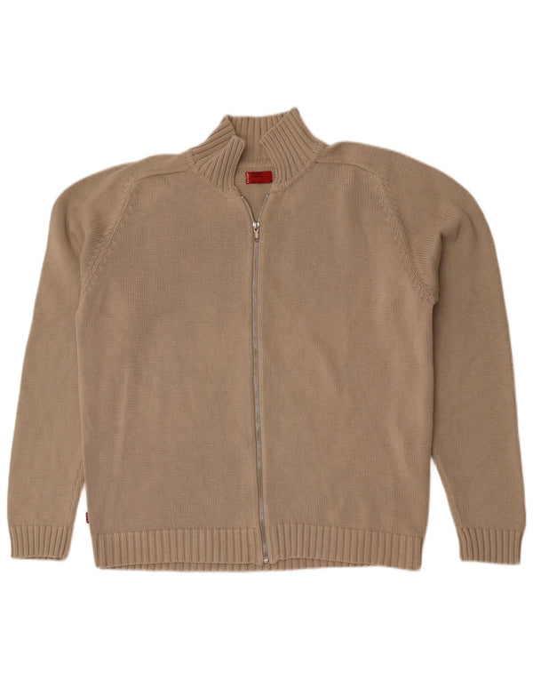 Levi's Cárdigan con cremallera completa para hombre XL Algodón beige