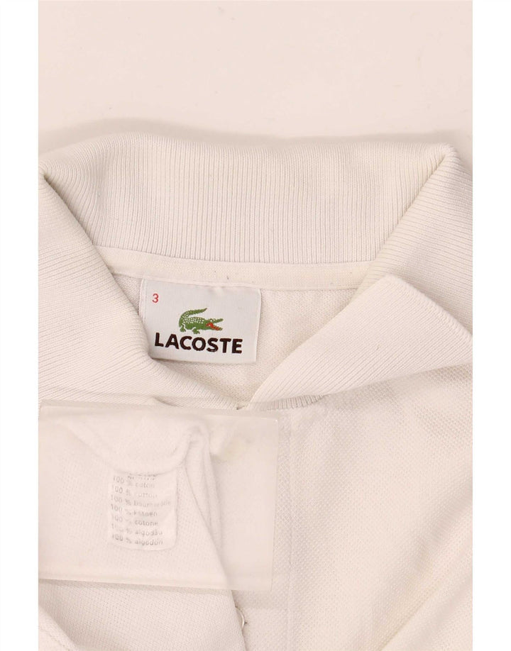 Lacoste Polo para hombre talla 3 pequeño algodón blanco