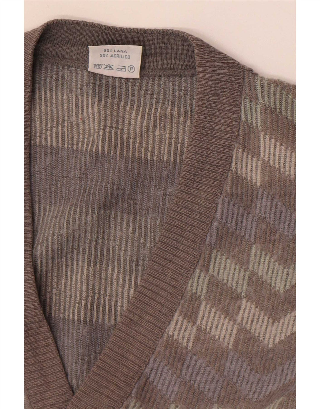 Bernardini Jersey Cárdigan De Lana A Rayas Gris Medio Hombre