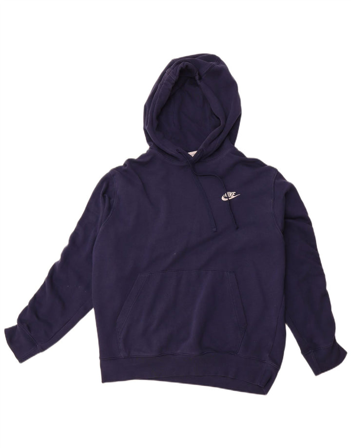 Nike Sudadera con capucha gráfica para hombre, talla grande, algodón azul marino