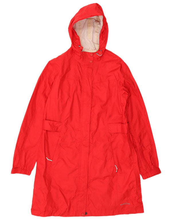 Eddie Bauer Chubasquero con capucha para mujer UK 40 Medium Red Nylon